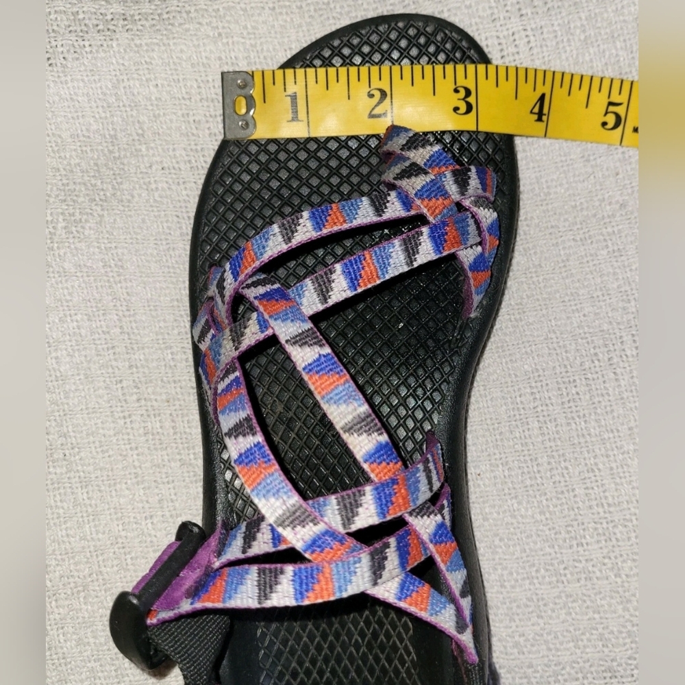 Chacos ZX Womens 6M Strappy Sandals Triangle Pattern Happy Camper Purple Shoes - Picture 4 of 9